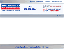 Tablet Screenshot of integrityairconditioning.com
